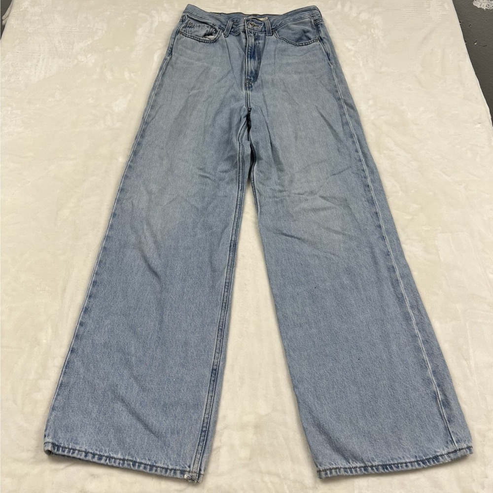 Big E Levis High Loose Jeans Womens 29 Light Blue Cotton Hemp Wide Leg Denim
